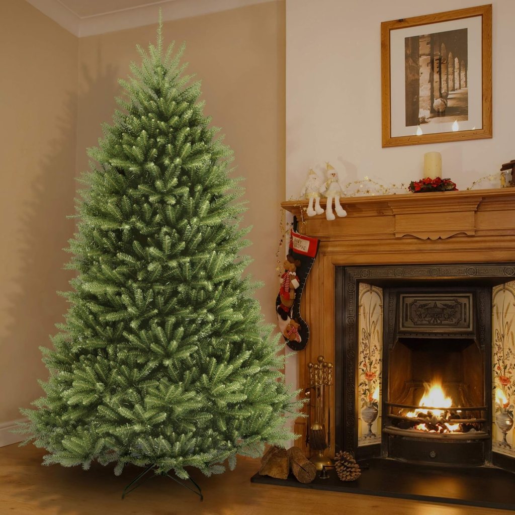 National Tree Company 7.5-foot unlit Dunhill Fir artificial Christmas tree.