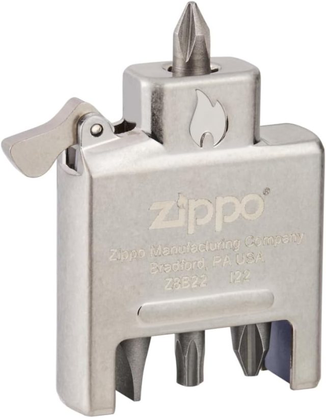 Zippo Bit Safe screwdriver insert with interchangeable screwdriver bits for compact travel repairs